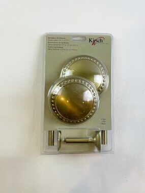 Kirsch Medallion Holdbacks Satin Brass Pair K32